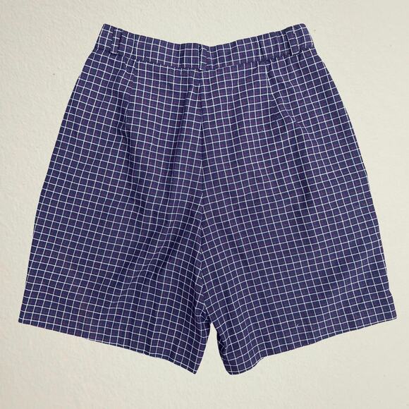 Vintage dark blue plaid golf shorts women's, Eastbrook size 6 preppy sporty - Picture 2 of 10